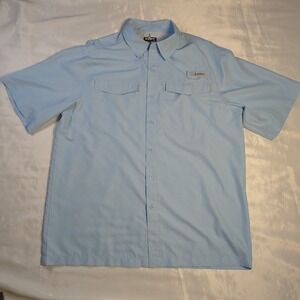 Habit Vented Shirt Fishing 40+ Solar Factor Blue Long Sleeve Men Size Large